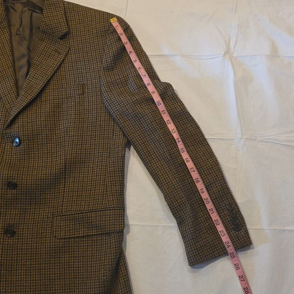 Ralph Lauren Men's Wool/Cashmere Houndstooth Sport Coat Brown 42L‎